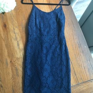 Aqua navy blue lace dress - size XS!